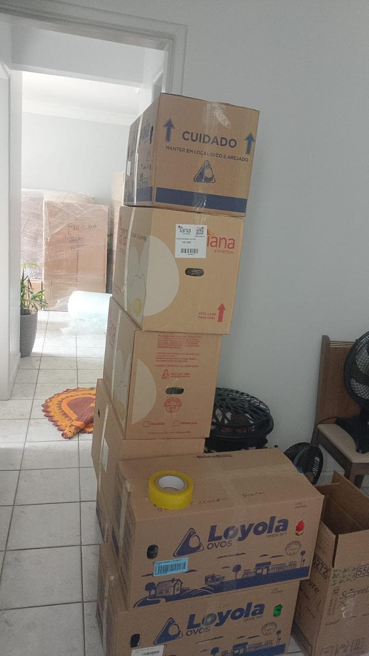 Serviço de mudança em andamento